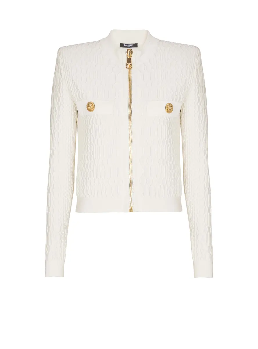 Balmain Crocodile knit jacket