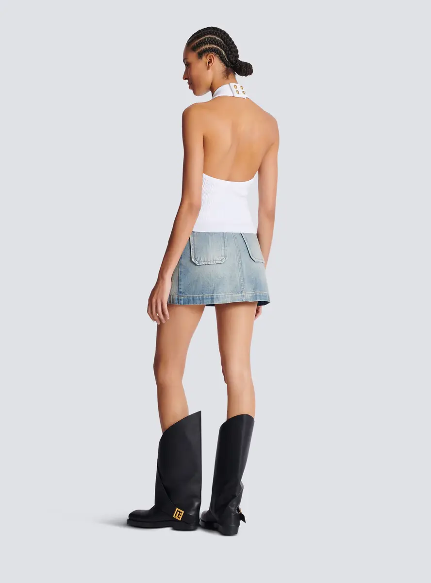 Balmain Cable-knit halterneck top | Thumbnail 4