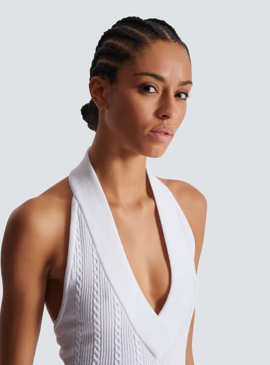 Balmain Cable-knit halterneck top | Thumbnail 5