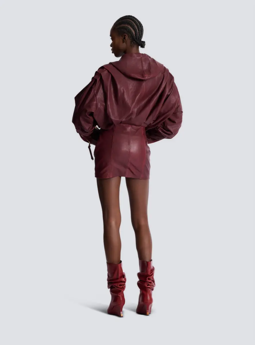 Balmain Short hooded dress in washed lambskin | Thumbnail 4 Balmain Short hooded dress in washed lambskin | Thumbnail 4