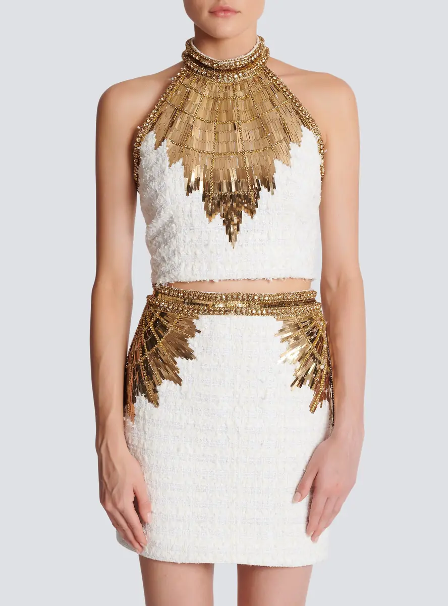 Balmain Embroidered tweed crop top | Thumbnail 7 Balmain Embroidered tweed crop top | Thumbnail 7