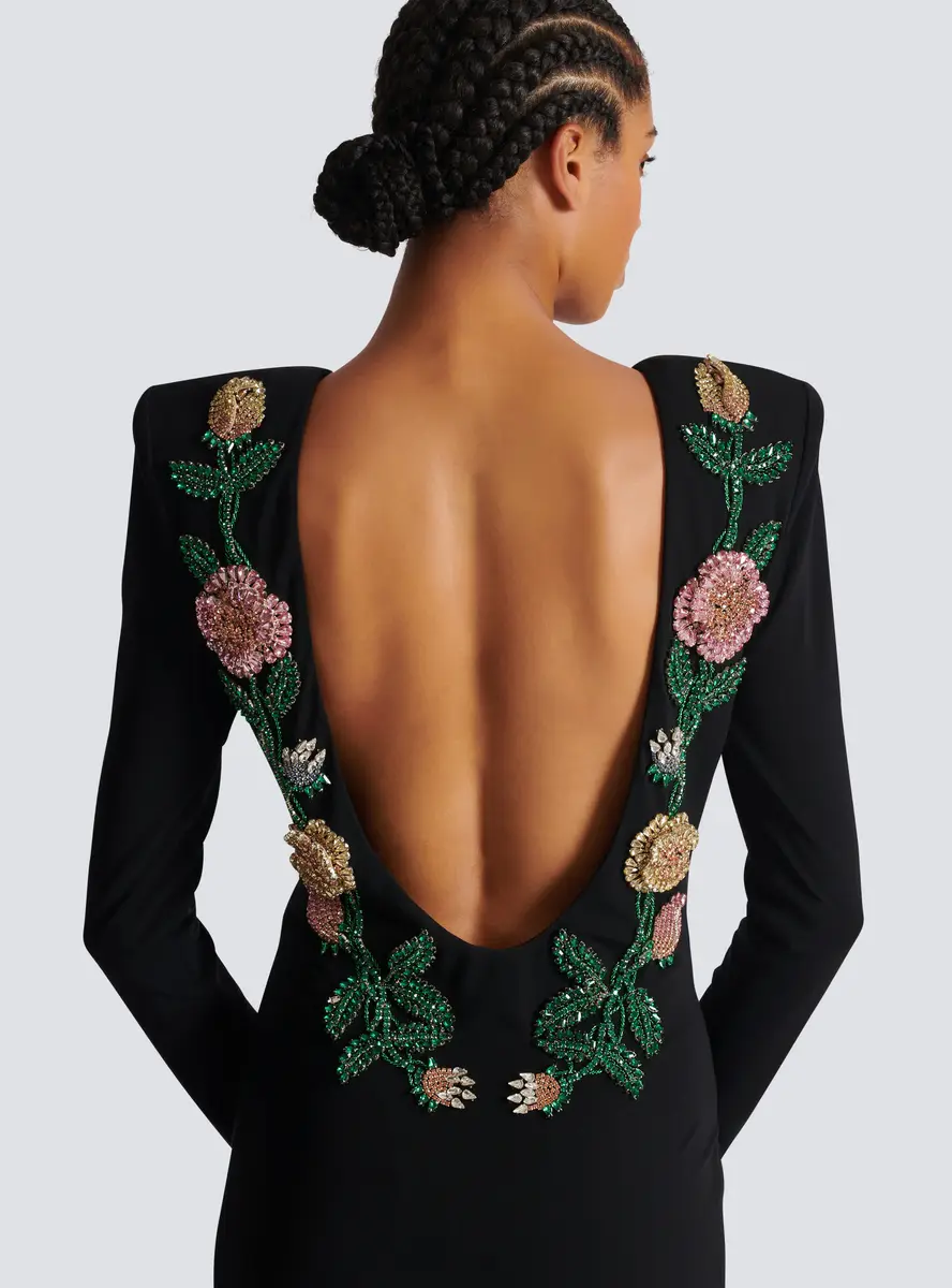 Balmain Long backless dress with Roses embroidery | Thumbnail 6 Balmain Long backless dress with Roses embroidery | Thumbnail 6