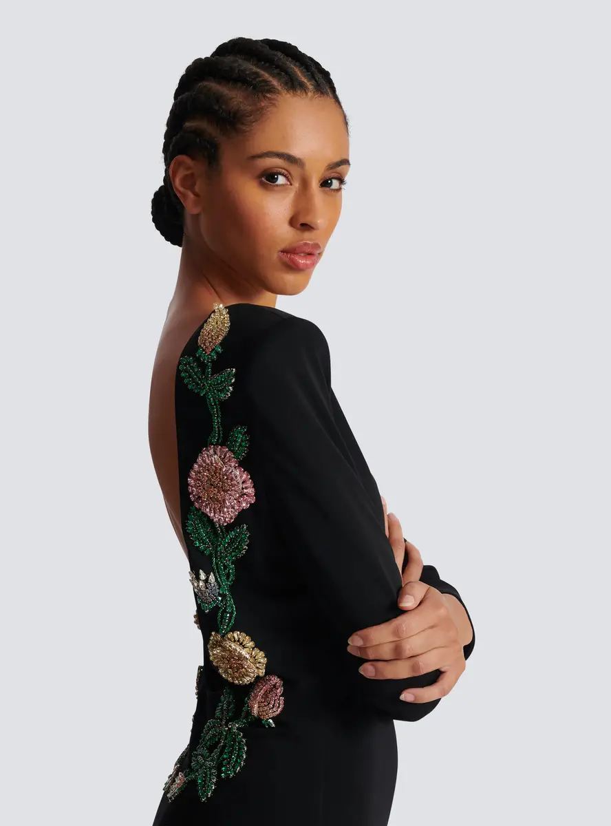 Balmain Long backless dress with Roses embroidery | Thumbnail 7 Balmain Long backless dress with Roses embroidery | Thumbnail 7