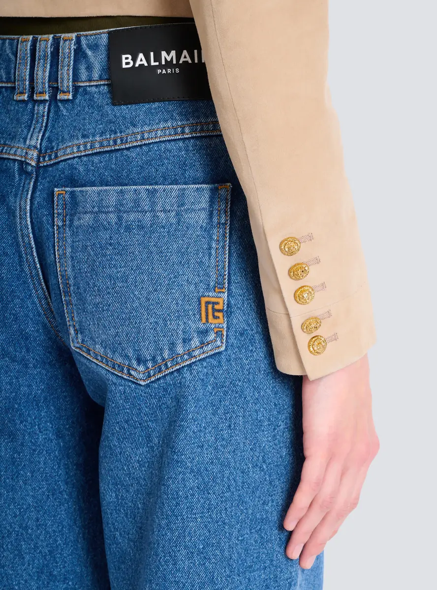 Balmain Cropped suede leather jacket | Thumbnail 5 Balmain Cropped suede leather jacket | Thumbnail 5