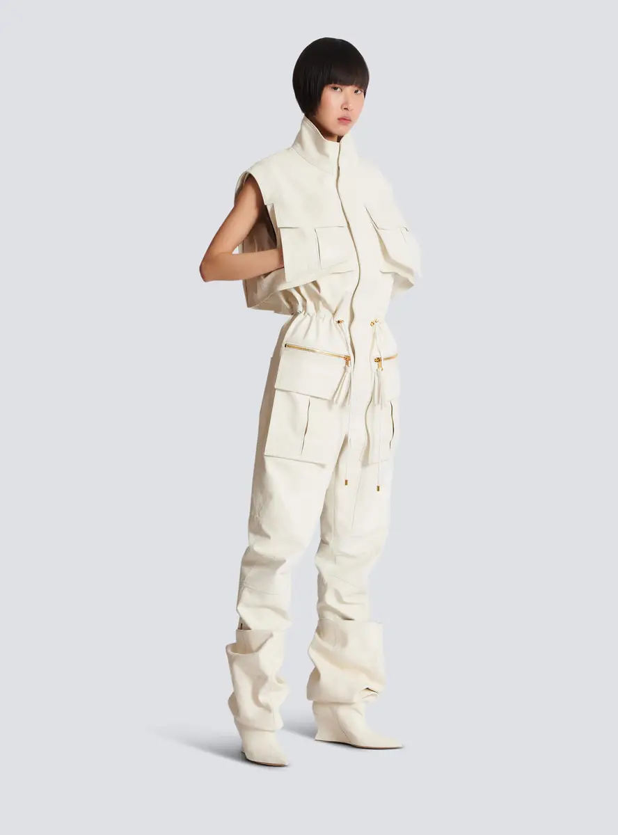 Balmain Sleeveless lambskin jumpsuit | Thumbnail 3 Balmain Sleeveless lambskin jumpsuit | Thumbnail 3