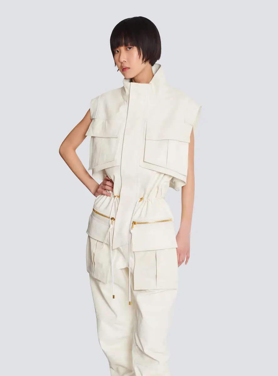 Balmain Sleeveless lambskin jumpsuit | Thumbnail 6 Balmain Sleeveless lambskin jumpsuit | Thumbnail 6