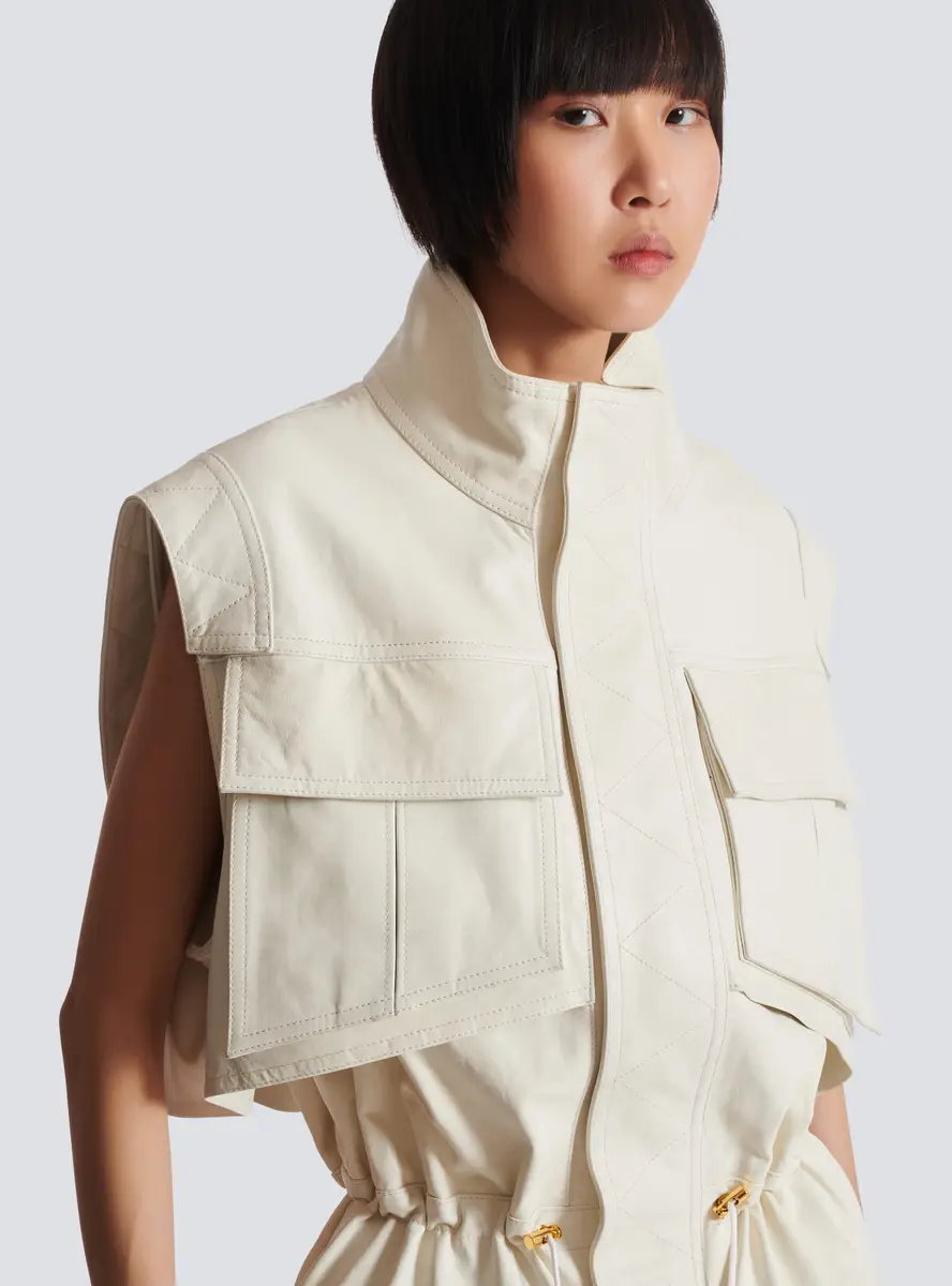 Balmain Sleeveless lambskin jumpsuit | Thumbnail 7 Balmain Sleeveless lambskin jumpsuit | Thumbnail 7