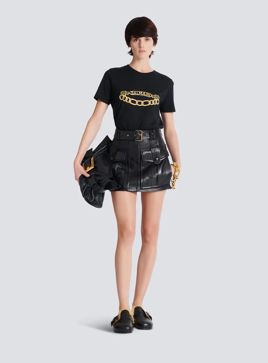 Balmain Short lambskin skirt | Thumbnail 2 Balmain Short lambskin skirt | Thumbnail 2