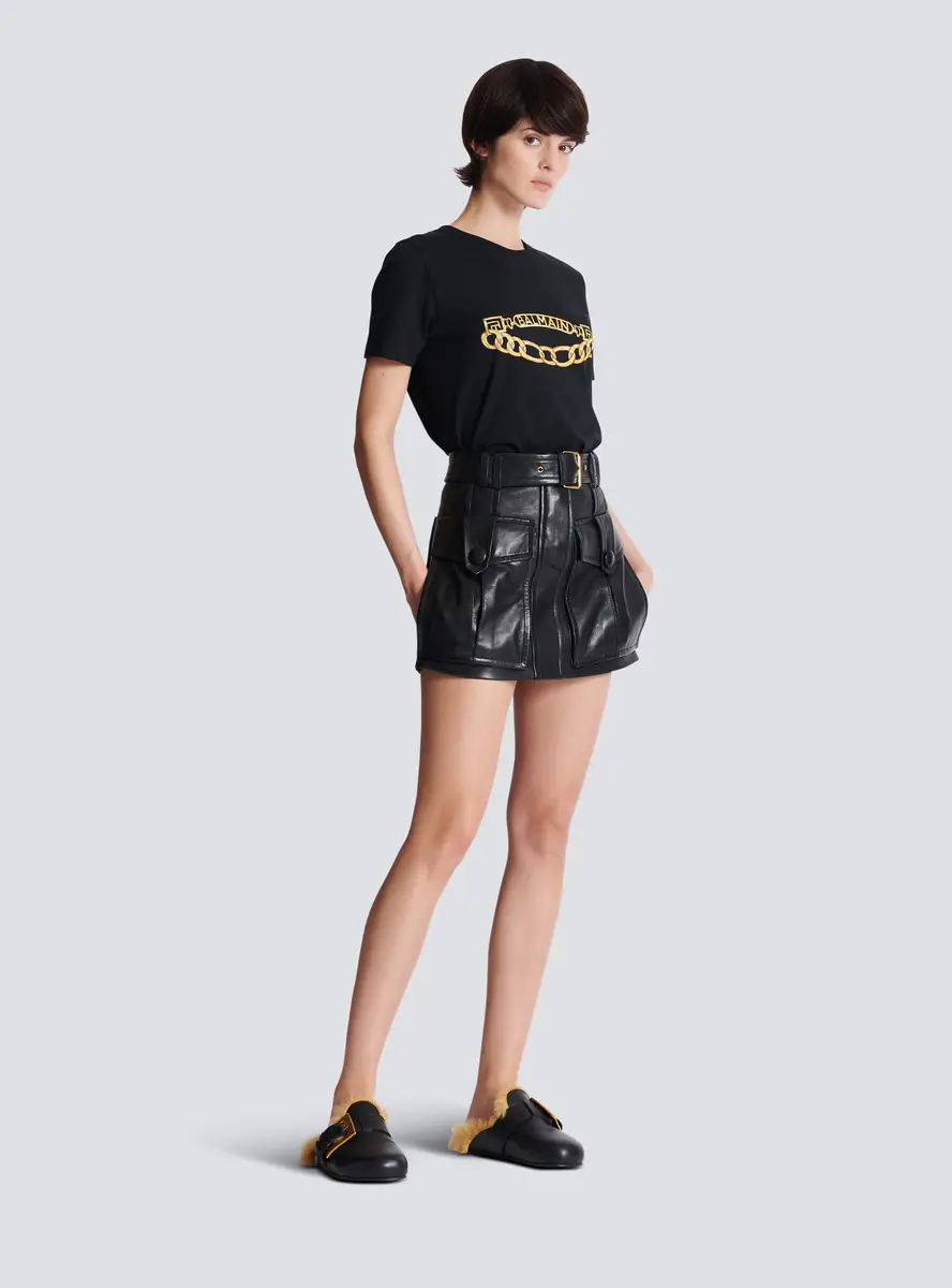 Balmain Short lambskin skirt | Thumbnail 3 Balmain Short lambskin skirt | Thumbnail 3