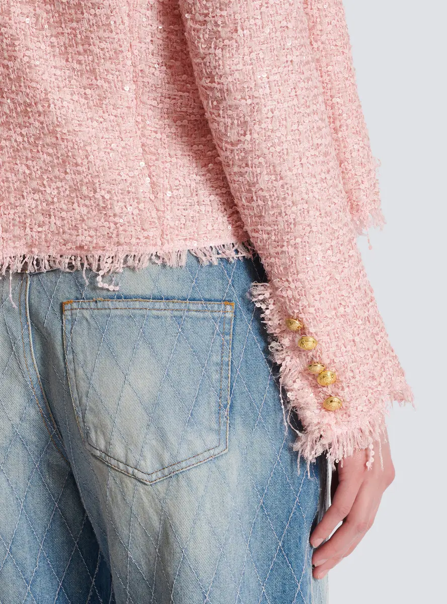 Balmain Edge-to-edge sequin tweed jacket | Thumbnail 6 Balmain Edge-to-edge sequin tweed jacket | Thumbnail 6