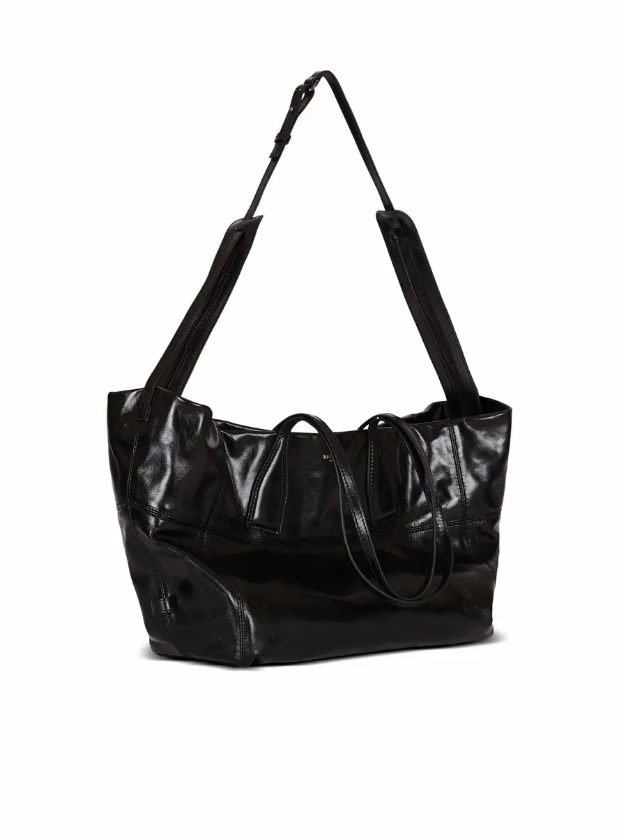 Balmain Track shiny leather tote bag | Thumbnail 3 Balmain Track shiny leather tote bag | Thumbnail 3