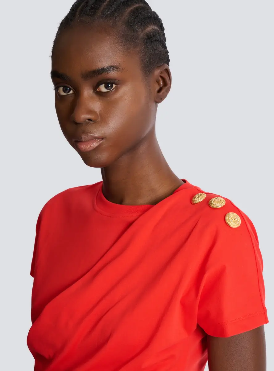 Balmain Short-sleeved draped jersey T-shirt | Thumbnail 5 Balmain Short-sleeved draped jersey T-shirt | Thumbnail 5