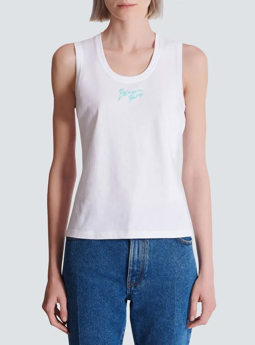 Balmain Relaxed tank top with Paris Brush print | Thumbnail 7 Balmain Relaxed tank top with Paris Brush print | Thumbnail 7