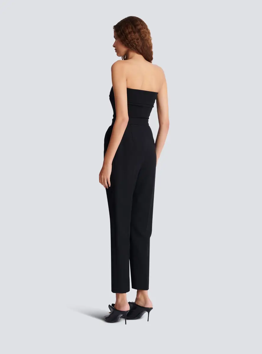 Balmain Crepe bustier bodysuit with belt detail | Thumbnail 4