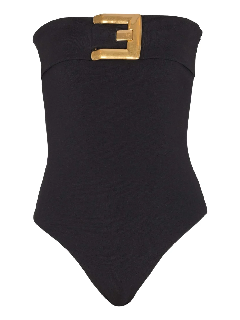 Crepe bustier bodysuit with belt detail Crepe bustier bodysuit with belt detail
