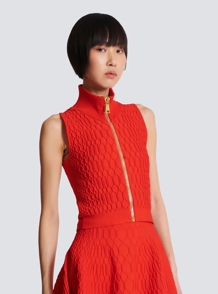 Balmain Sleeveless crocodile-knit top | Thumbnail 5 Balmain Sleeveless crocodile-knit top | Thumbnail 5