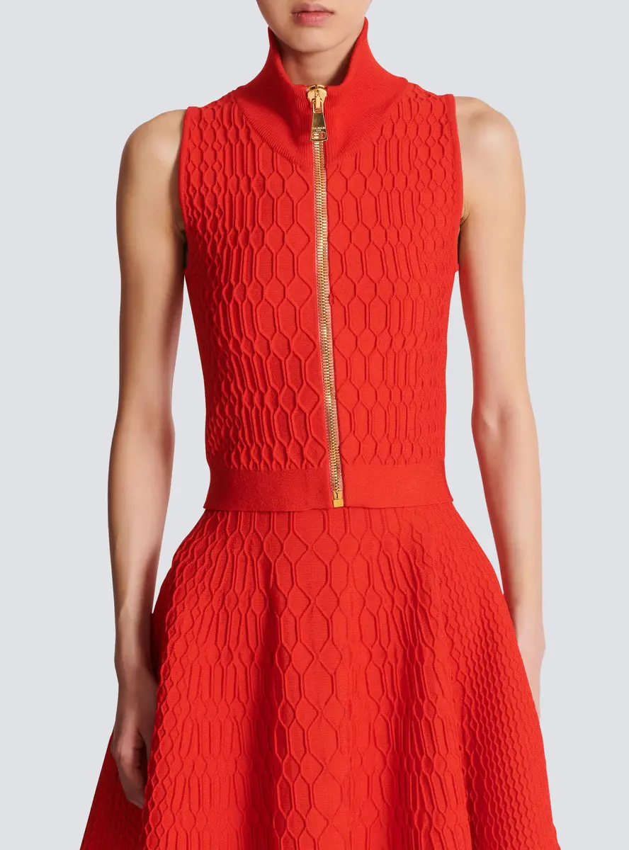 Balmain Sleeveless crocodile-knit top | Thumbnail 7 Balmain Sleeveless crocodile-knit top | Thumbnail 7