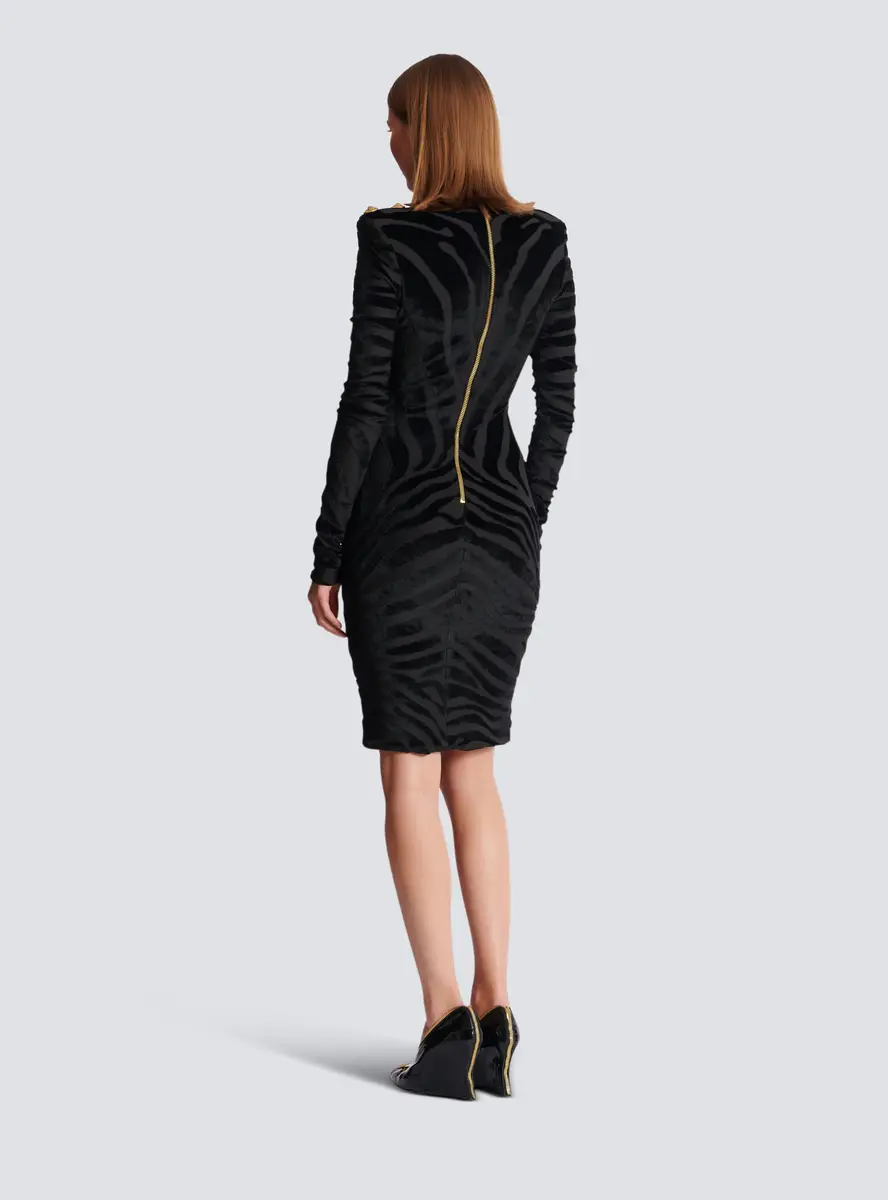 Balmain Short zebra-print velvet dress | Thumbnail 4 Balmain Short zebra-print velvet dress | Thumbnail 4