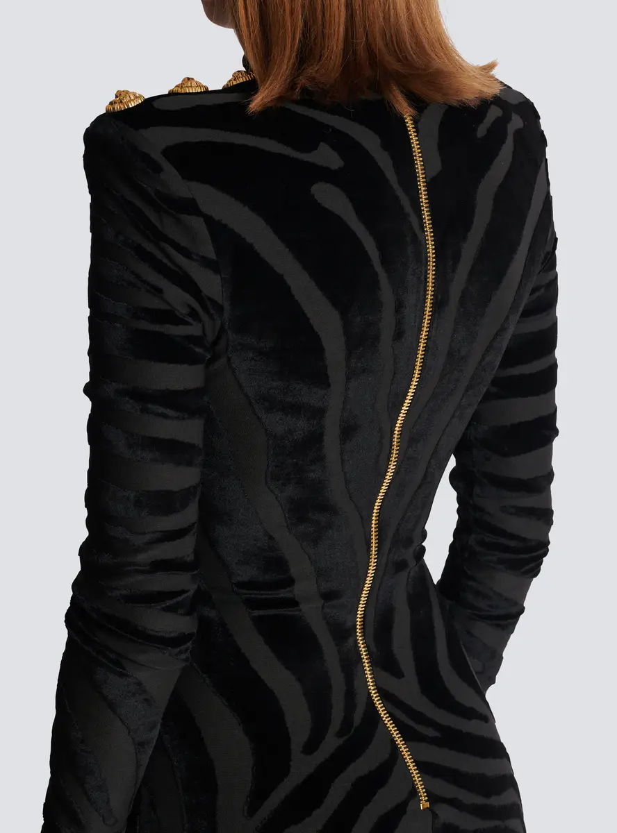 Balmain Short zebra-print velvet dress | Thumbnail 6 Balmain Short zebra-print velvet dress | Thumbnail 6