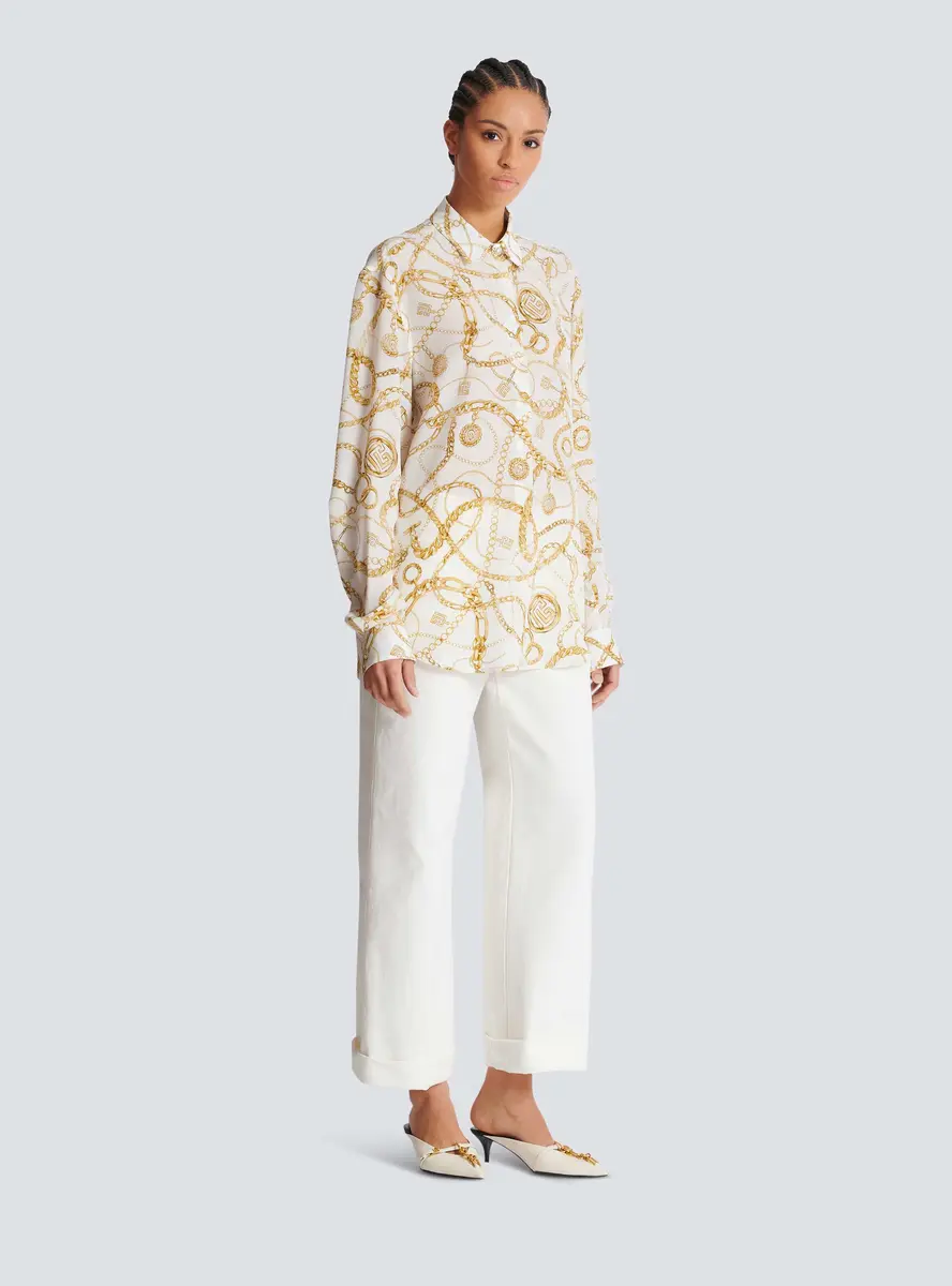 Balmain Printed silk shirt with Chains pattern | Thumbnail 3 Balmain Printed silk shirt with Chains pattern | Thumbnail 3