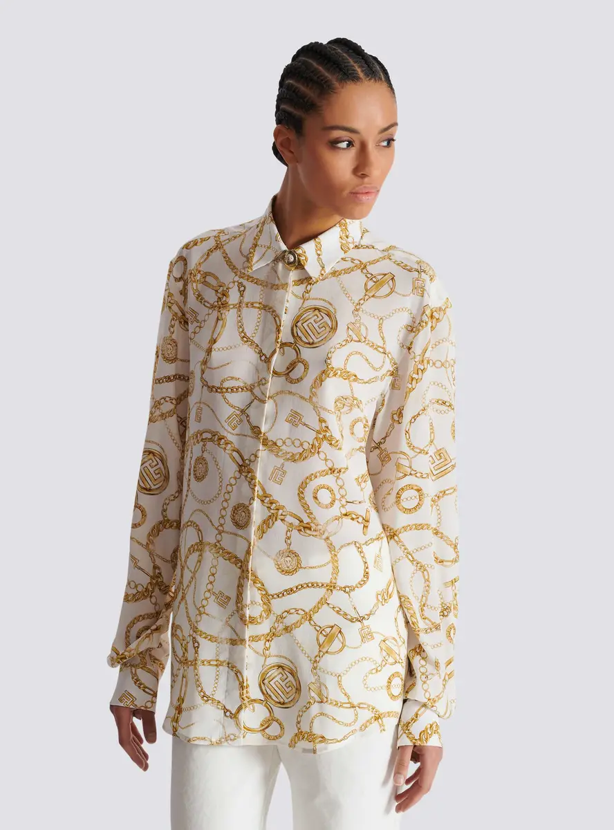 Balmain Printed silk shirt with Chains pattern | Thumbnail 5 Balmain Printed silk shirt with Chains pattern | Thumbnail 5
