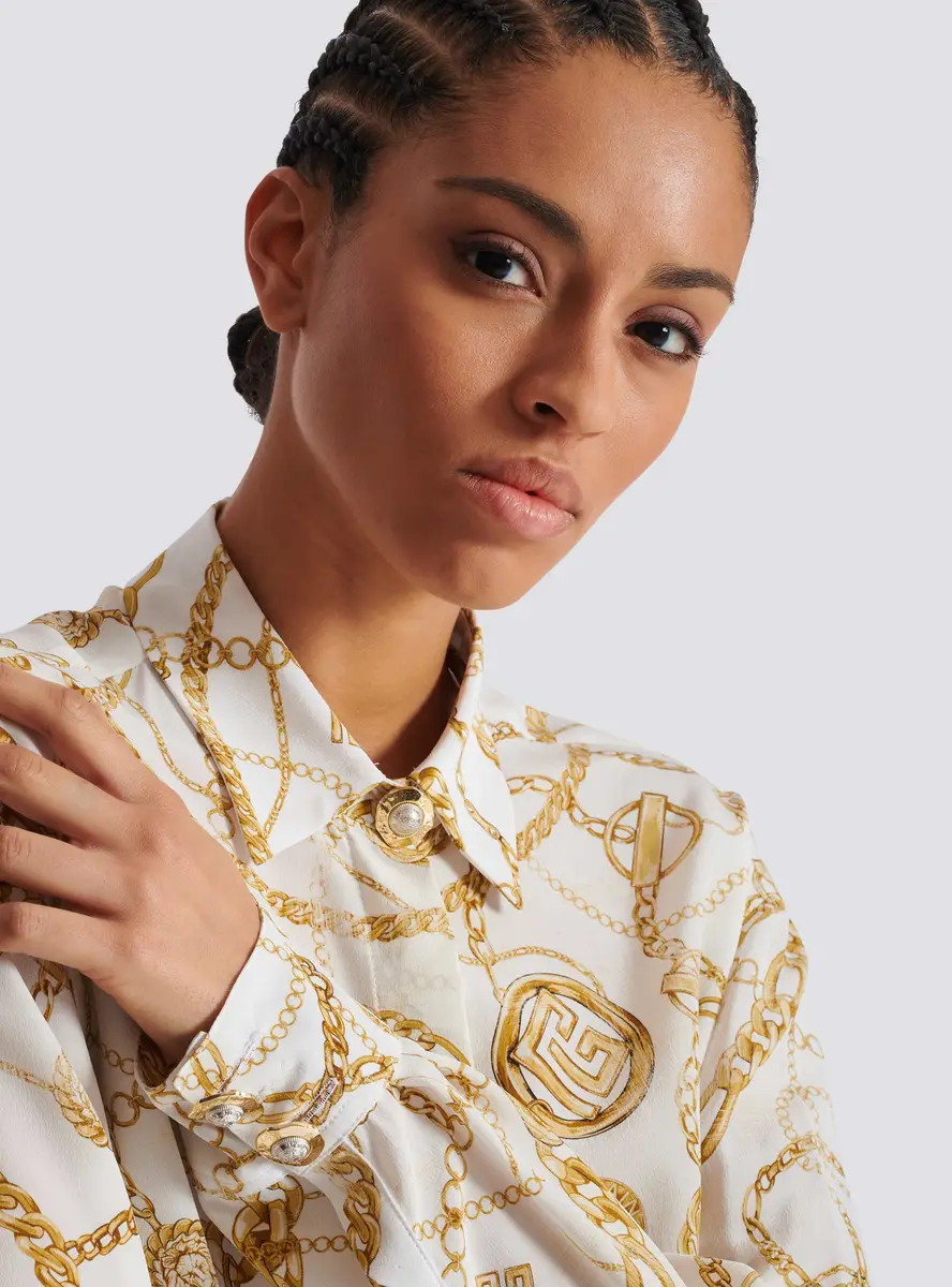 Balmain Printed silk shirt with Chains pattern | Thumbnail 6 Balmain Printed silk shirt with Chains pattern | Thumbnail 6