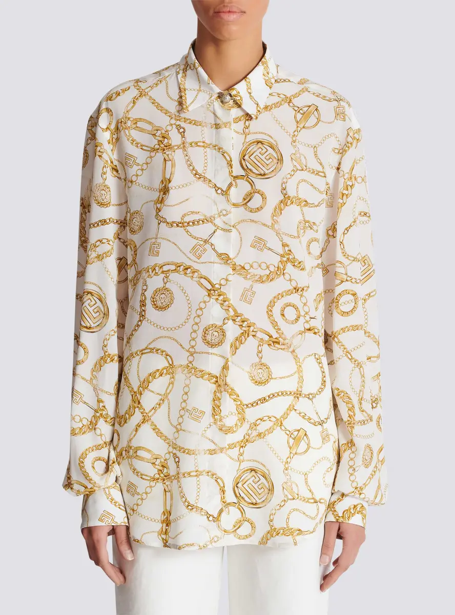 Balmain Printed silk shirt with Chains pattern | Thumbnail 7 Balmain Printed silk shirt with Chains pattern | Thumbnail 7