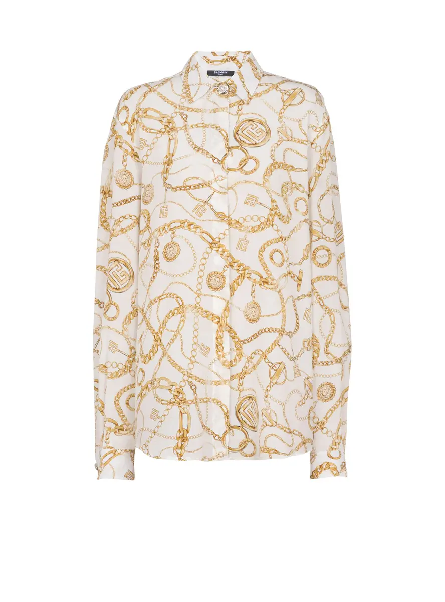 Balmain Printed silk shirt with Chains pattern