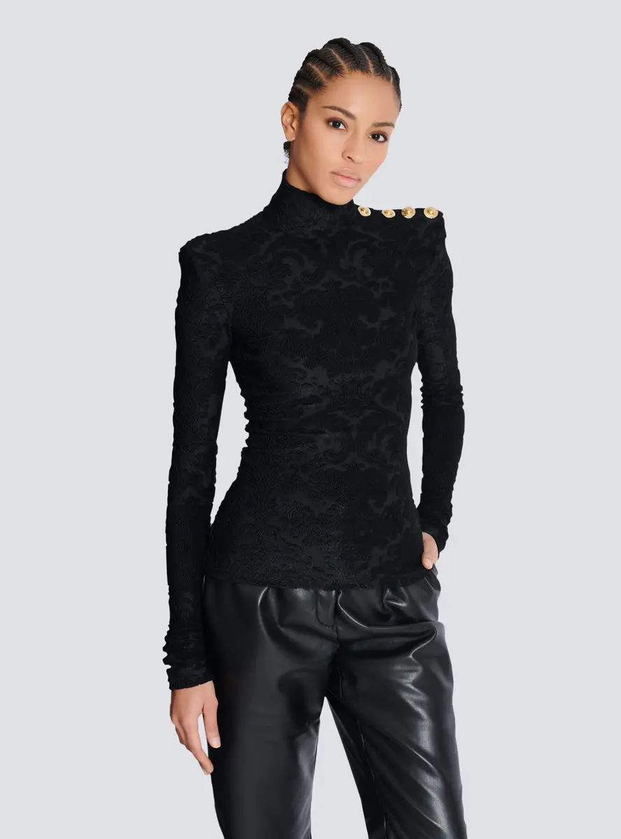 Balmain Baroque pattern long-sleeved top | Thumbnail 5 Balmain Baroque pattern long-sleeved top | Thumbnail 5