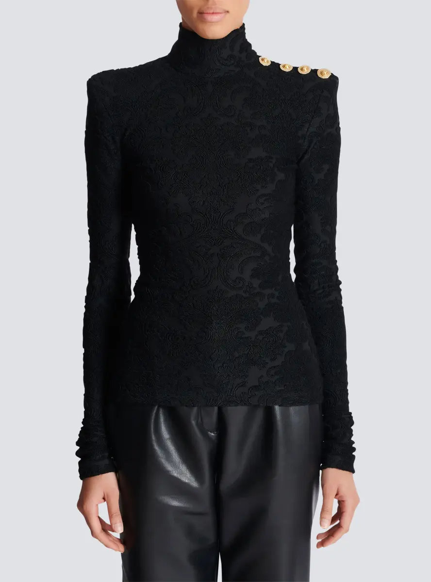 Balmain Baroque pattern long-sleeved top | Thumbnail 7 Balmain Baroque pattern long-sleeved top | Thumbnail 7