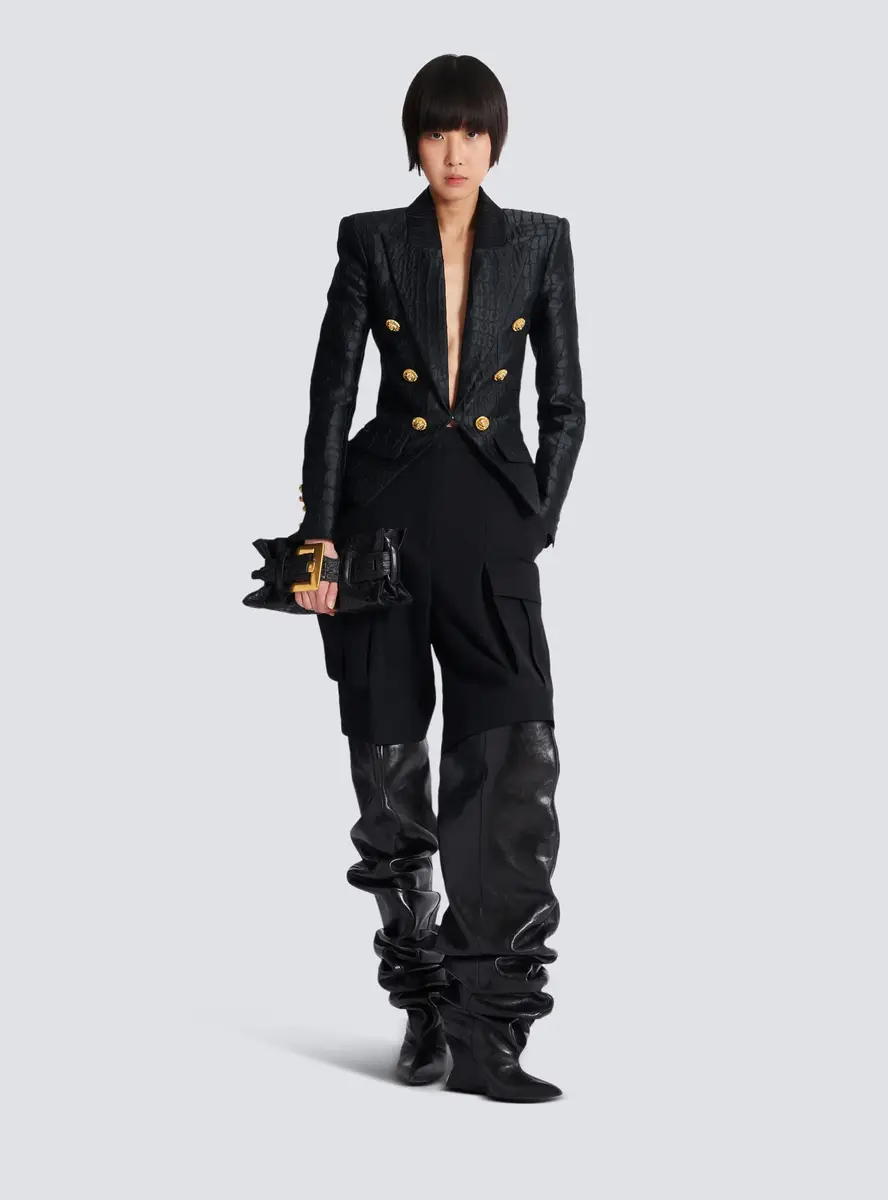 Balmain 6-buttons jacket in crocodile jacquard | Thumbnail 2 Balmain 6-buttons jacket in crocodile jacquard | Thumbnail 2