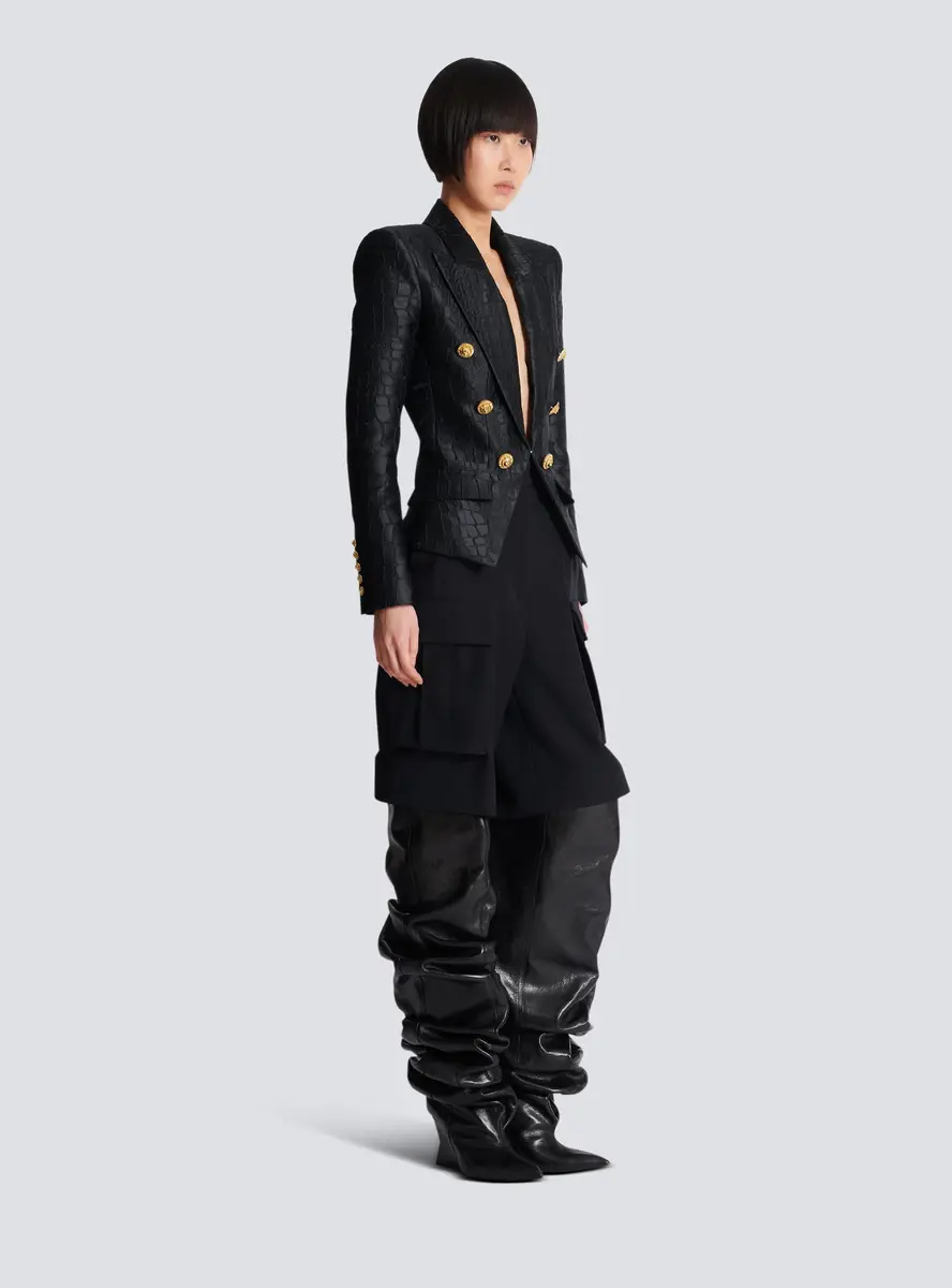 Balmain 6-buttons jacket in crocodile jacquard | Thumbnail 3 Balmain 6-buttons jacket in crocodile jacquard | Thumbnail 3
