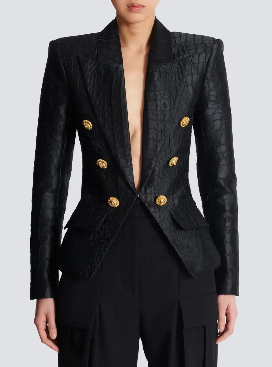Balmain 6-buttons jacket in crocodile jacquard | Thumbnail 8 Balmain 6-buttons jacket in crocodile jacquard | Thumbnail 8
