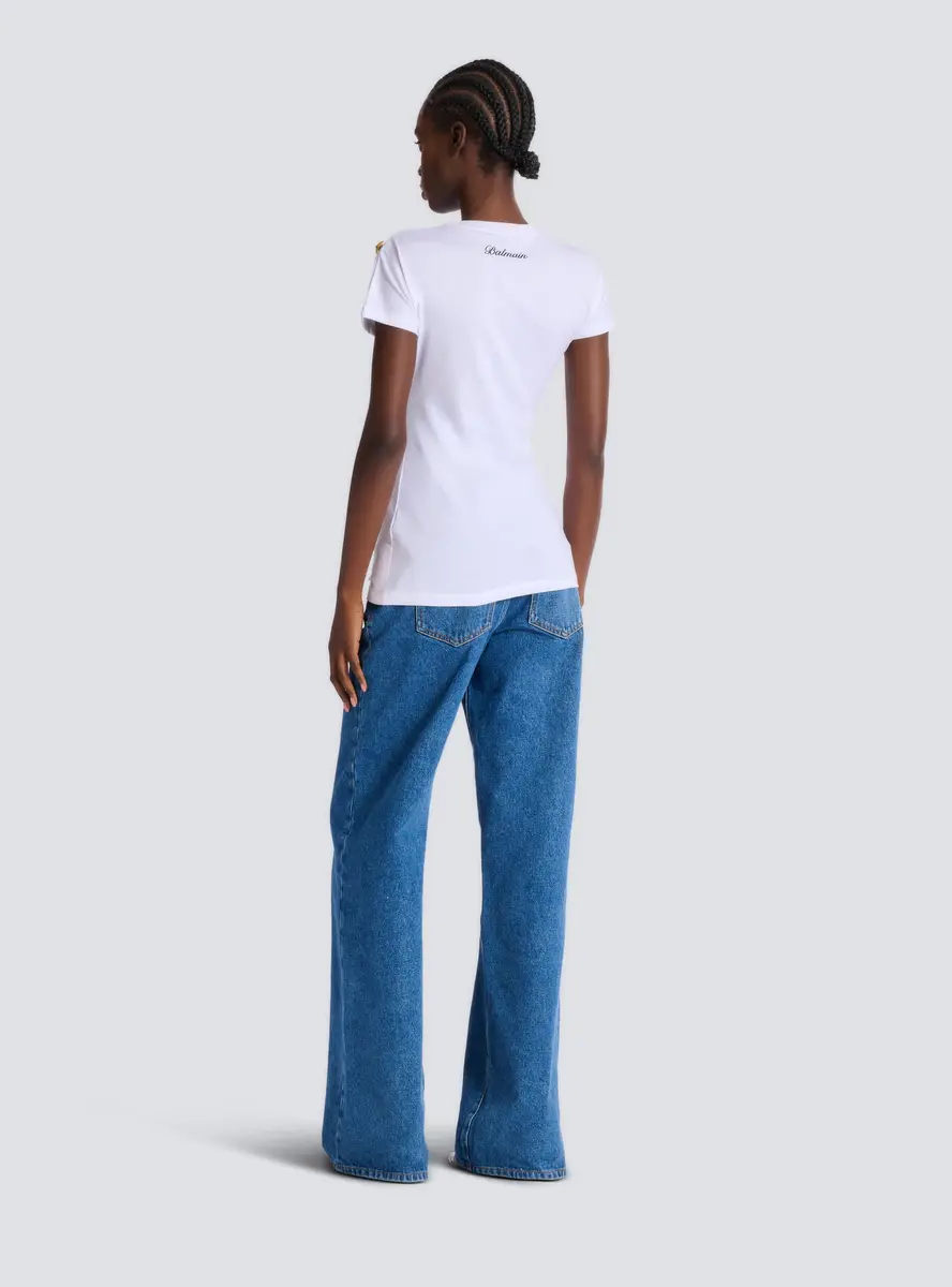 Balmain Short-sleeved draped jersey T-shirt | Thumbnail 4 Balmain Short-sleeved draped jersey T-shirt | Thumbnail 4