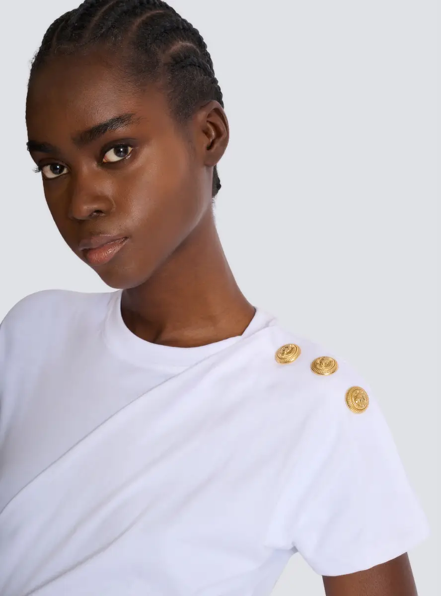 Balmain Short-sleeved draped jersey T-shirt | Thumbnail 5 Balmain Short-sleeved draped jersey T-shirt | Thumbnail 5