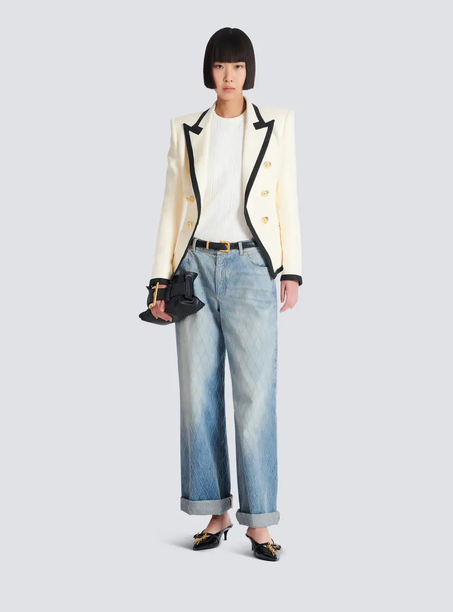 Balmain Ls 3 Btn Monogram Knit Top | Thumbnail 2 Balmain Ls 3 Btn Monogram Knit Top | Thumbnail 2