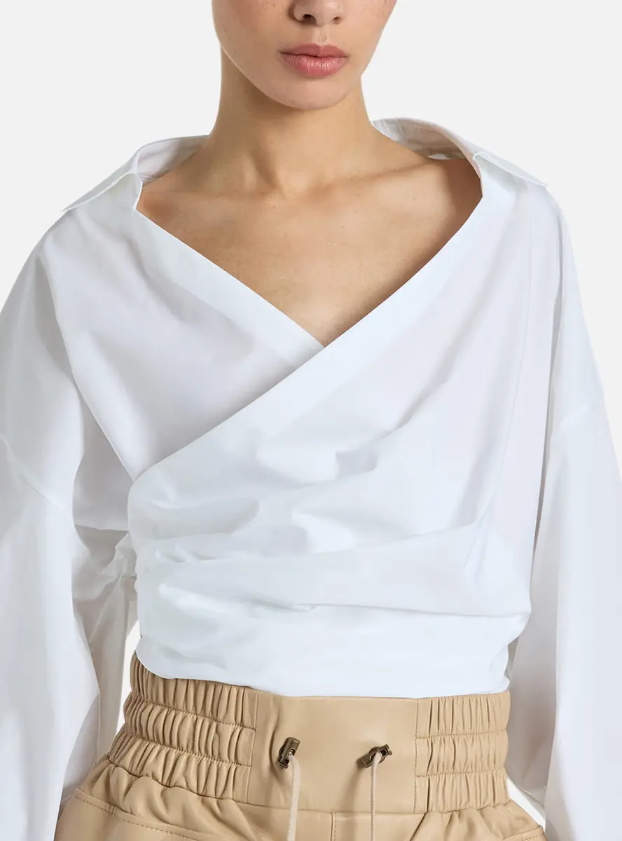 Balmain Draped cotton poplin shirt | Thumbnail 3 Balmain Draped cotton poplin shirt | Thumbnail 3