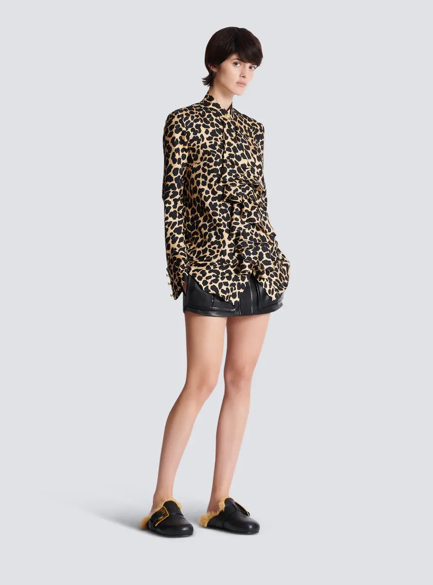 Balmain Leopard print ruffled shirt | Thumbnail 3 Balmain Leopard print ruffled shirt | Thumbnail 3