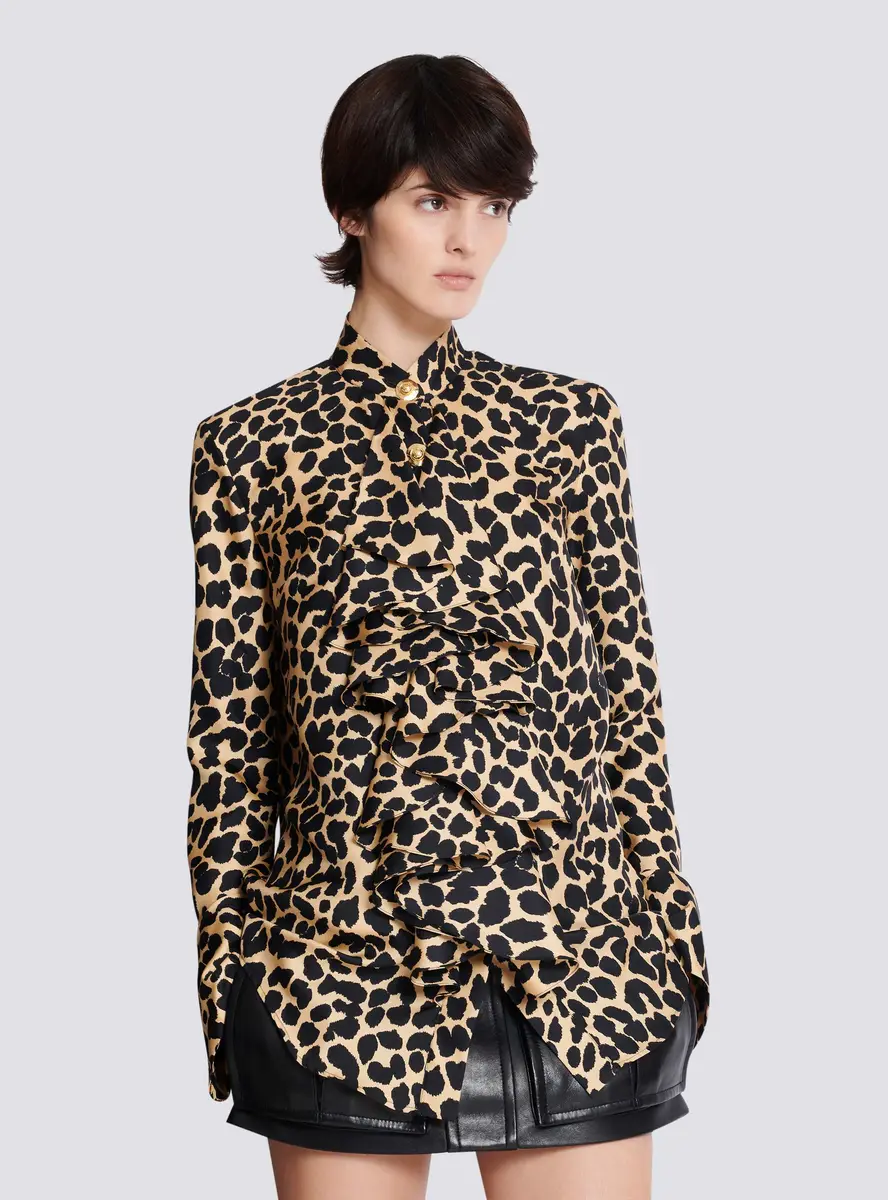 Balmain Leopard print ruffled shirt | Thumbnail 7 Balmain Leopard print ruffled shirt | Thumbnail 7