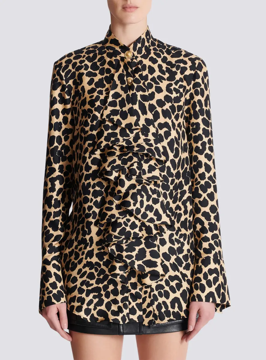 Balmain Leopard print ruffled shirt | Thumbnail 8 Balmain Leopard print ruffled shirt | Thumbnail 8