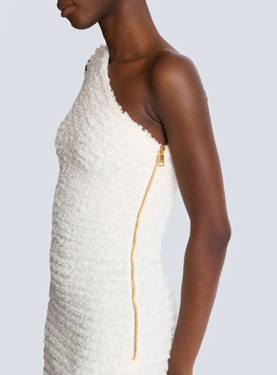 Balmain Dotted tweed one-shoulder dress | Thumbnail 5 Balmain Dotted tweed one-shoulder dress | Thumbnail 5