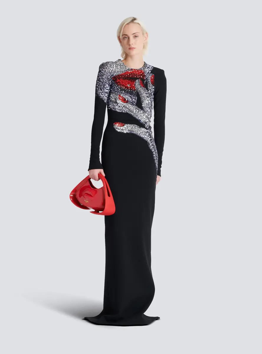 Balmain Long embroidered dress with Face motif | Thumbnail 2 Balmain Long embroidered dress with Face motif | Thumbnail 2