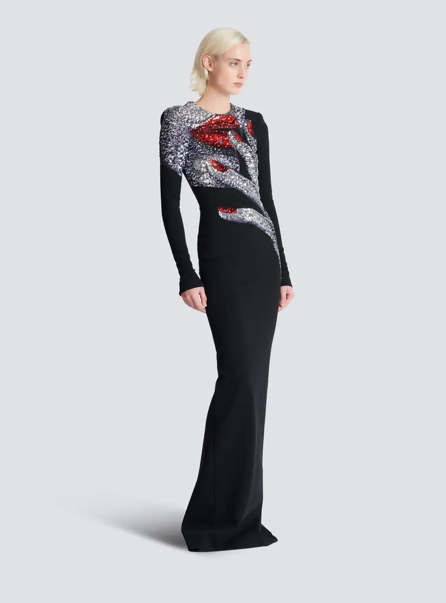Balmain Long embroidered dress with Face motif | Thumbnail 3 Balmain Long embroidered dress with Face motif | Thumbnail 3