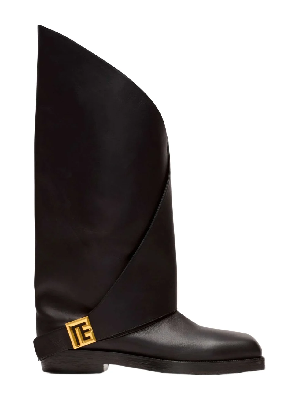 Twist flat leather boots