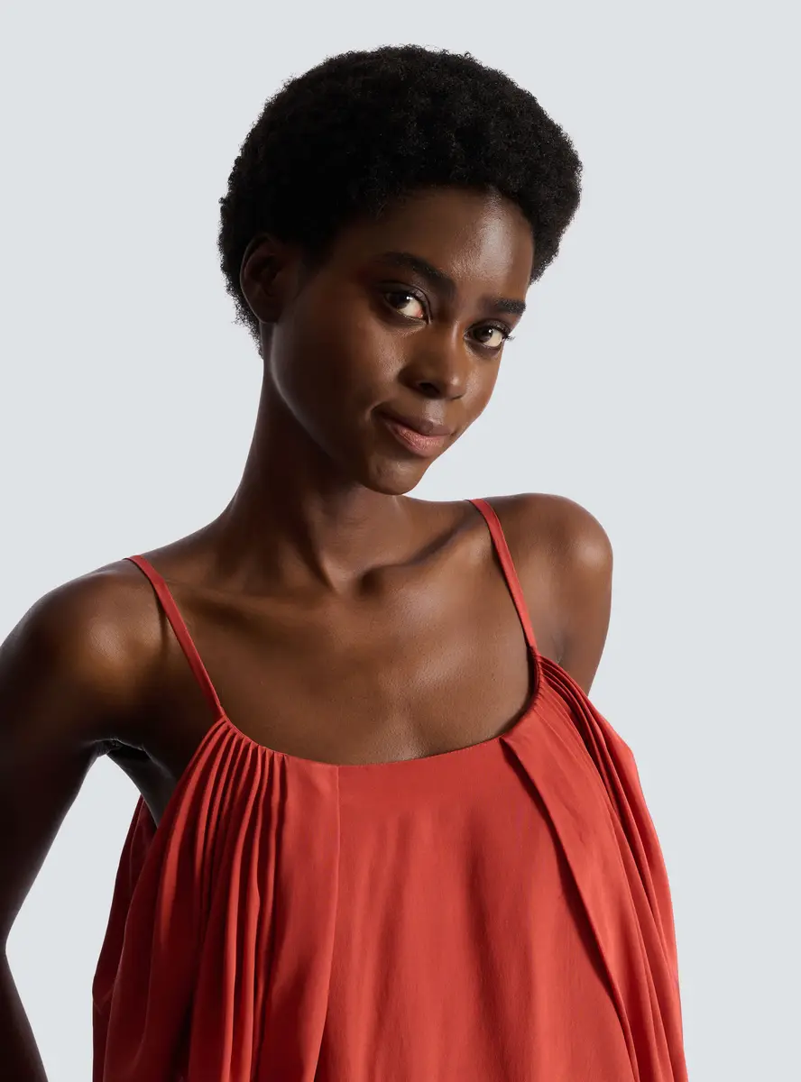 Balmain Draped silk crepe top | Thumbnail 5