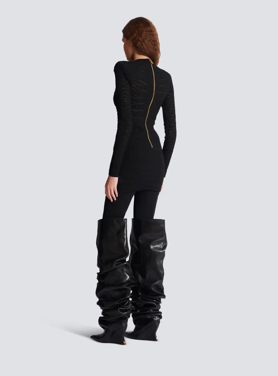 Balmain Short sequin dress in crocodile knit | Thumbnail 4 Balmain Short sequin dress in crocodile knit | Thumbnail 4
