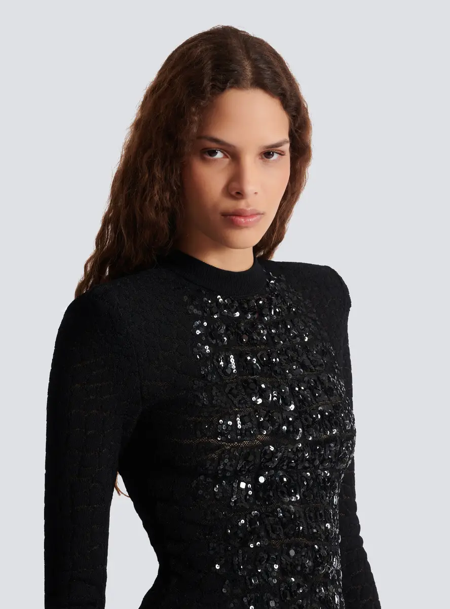 Balmain Short sequin dress in crocodile knit | Thumbnail 5 Balmain Short sequin dress in crocodile knit | Thumbnail 5