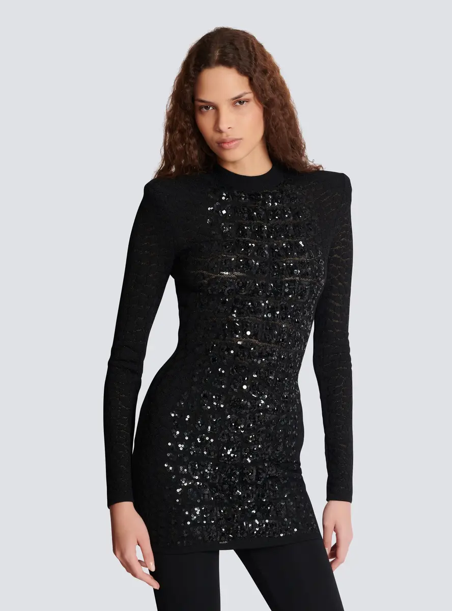 Balmain Short sequin dress in crocodile knit | Thumbnail 7 Balmain Short sequin dress in crocodile knit | Thumbnail 7