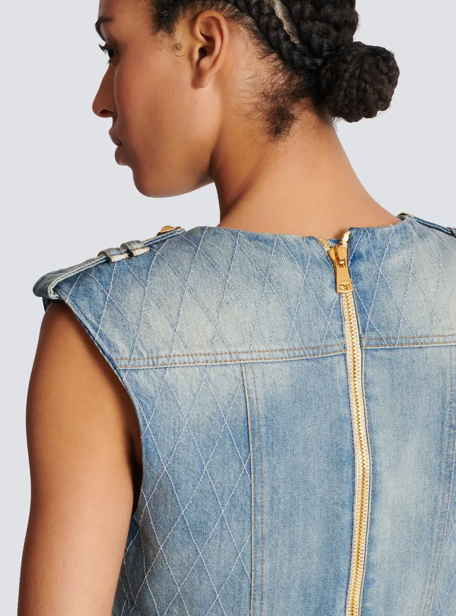 Balmain Buttoned Light Blue Denim Top | Thumbnail 6 Balmain Buttoned Light Blue Denim Top | Thumbnail 6
