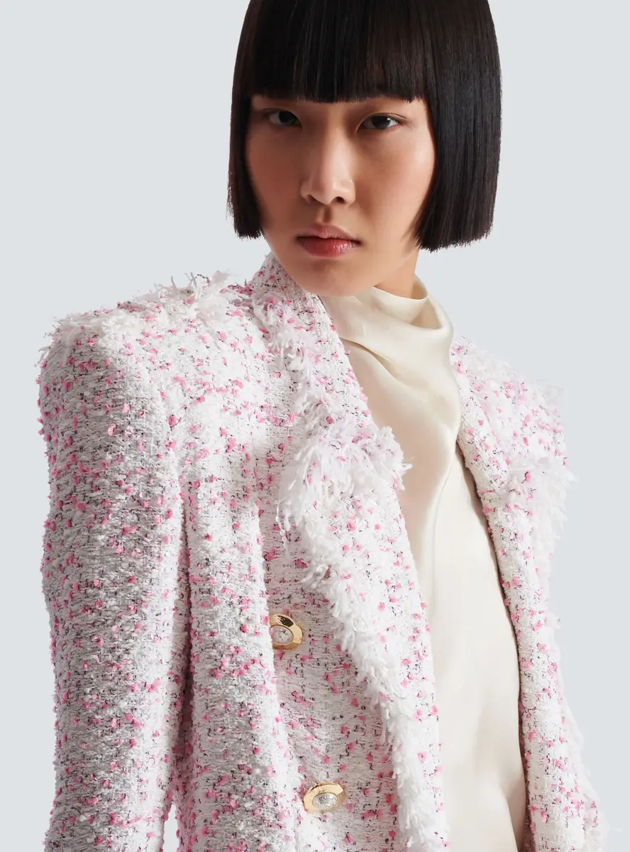 Balmain 6 Buttons Fitted Polka Dot Tweed Jacket | Thumbnail 5